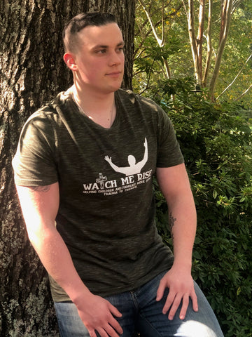 Men's Army Green V-neck Tee
