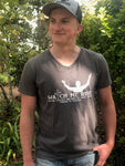 Unisex Light Grey V-Neck T-shirt